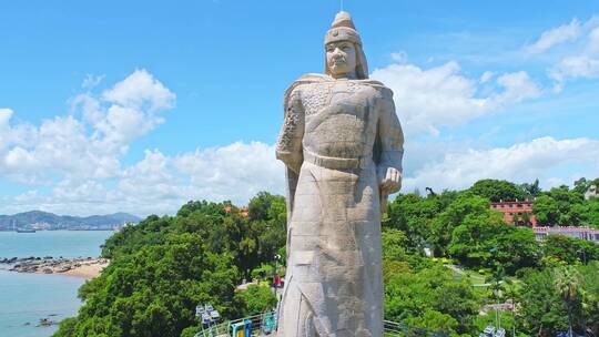 厦门世界文化遗产鼓浪屿郑成功雕像视频素材模板下载