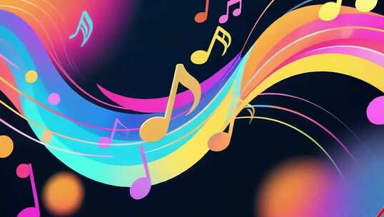 彩色音符动感音乐背景素材