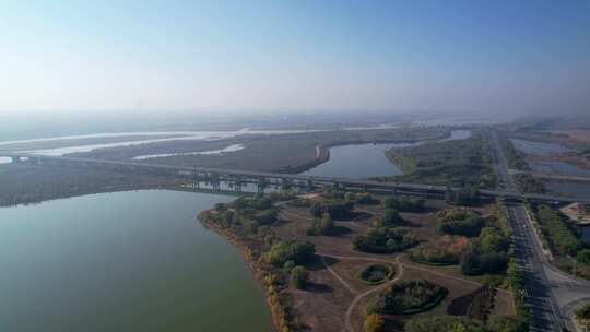 航拍宁夏吴忠黄河宁夏黄河母亲河视频素材模板下载