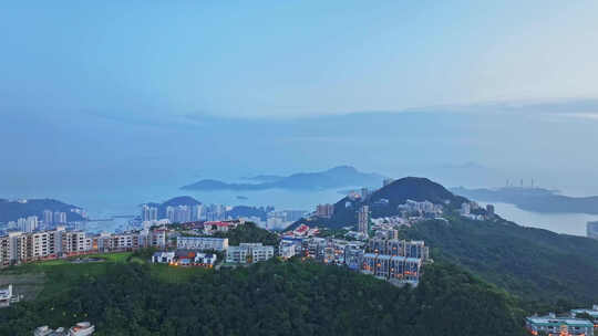 航拍香港太平山山顶住宅