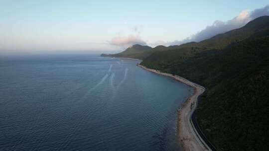 4K航拍深圳大鹏海岸线碧海蓝天