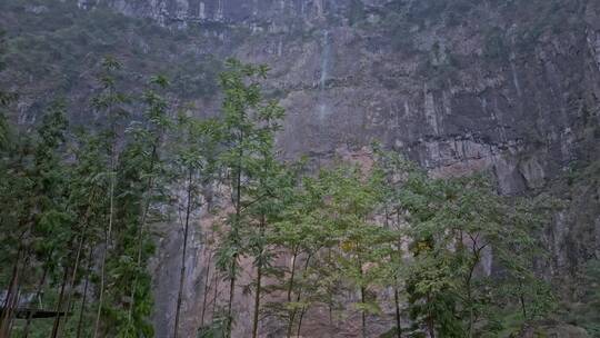 高清航拍四川乐山硝斗岩瀑布自然风光唯美