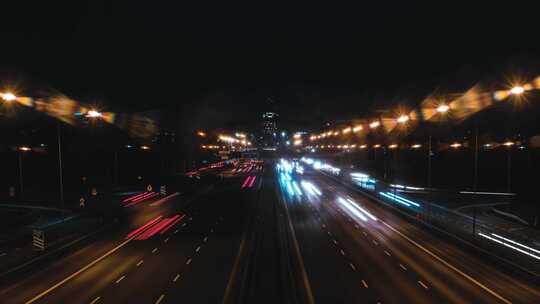城市夜景车流延时视频素材模板下载