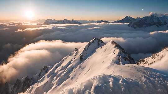 雪山山峰山脉意境风景3