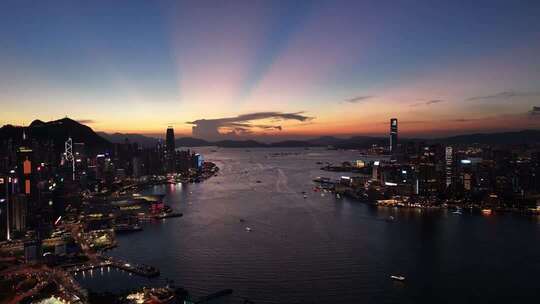 香港维多利亚港航拍