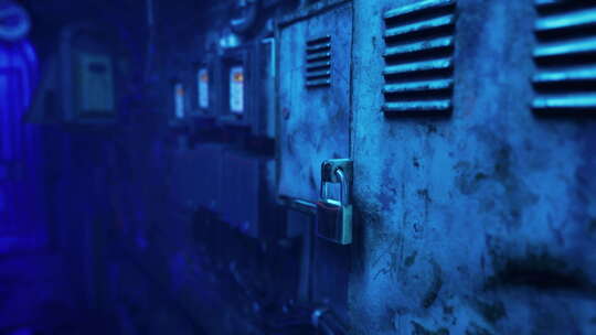 蓝光从窗户透进来的黑暗房间