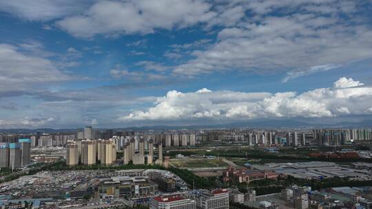 昆明城市上空航拍延时