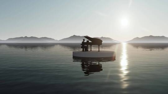 湖中钢琴