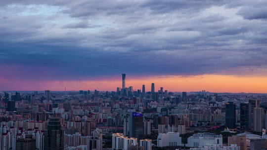 北京鸟瞰日落 延时 1-5D2 CBD视频素材模板下载