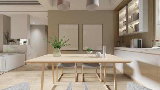 现代北欧风格家居室内餐厅漫游动画