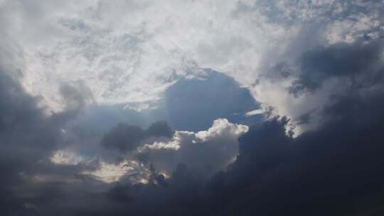 蓝天白云延时云朵云层流动
