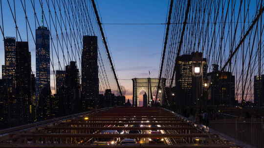 纽约 布鲁克林桥 夜景延时 3-R5