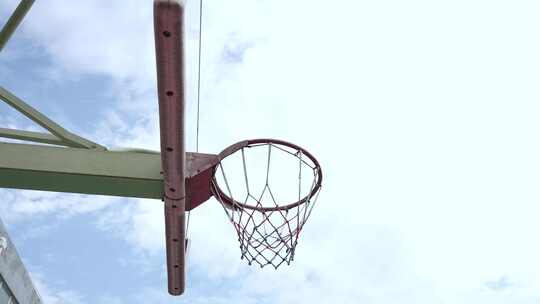 篮球框学校视频素材模板下载