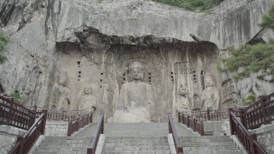 龙门石窟夜景航拍香山寺洛阳景点文化