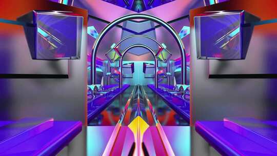 未来科技复古动感几何图形霓虹