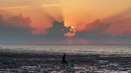 海盐日出 观潮亭 海盐 潮音阁