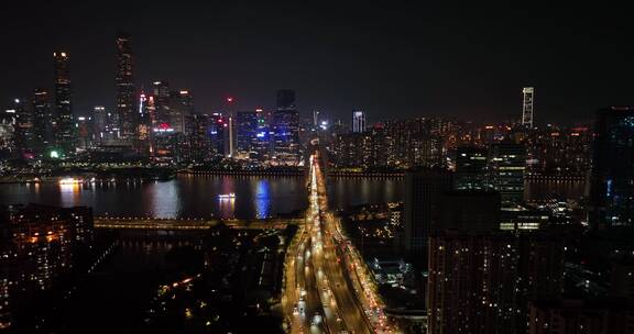 广州城市夜景交通