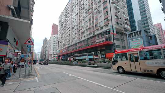 香港街景人群车流