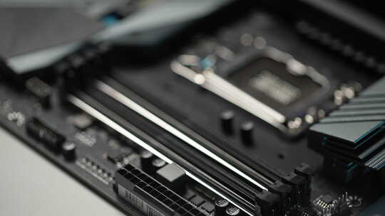新主板技嘉Z690 AORUS ELITE CPU安装槽特写极限选择性焦点