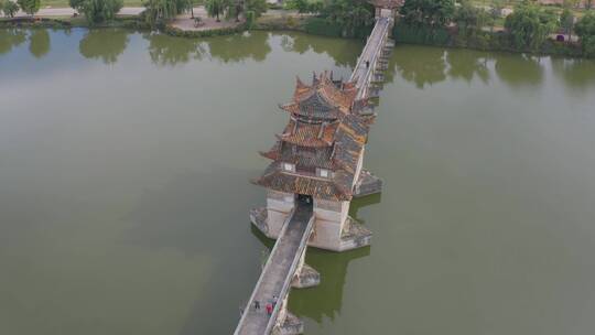 云南旅游红河州建水小火车航拍