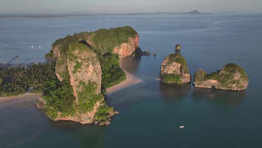 HDR航拍泰国甲米莱利海滩海滨自然风光