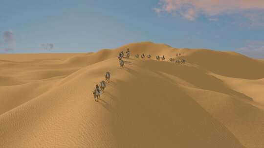 沙漠骆驼丝绸之路视频素材模板下载
