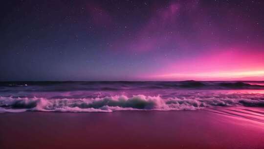 海边星空下的浪漫夜景