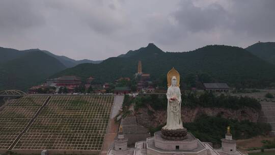 洛阳宫殿建筑灵山寺航拍