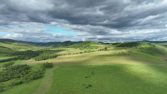 航拍山区山谷绿色树林