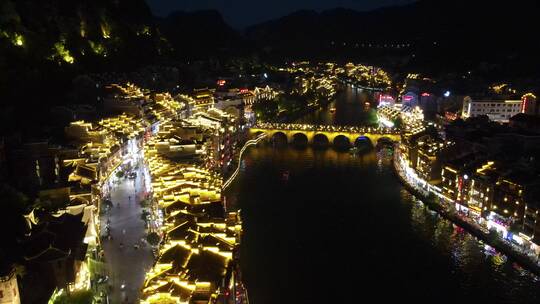 4K 航拍 贵州 镇远古镇 5A 景区 夜景灯光