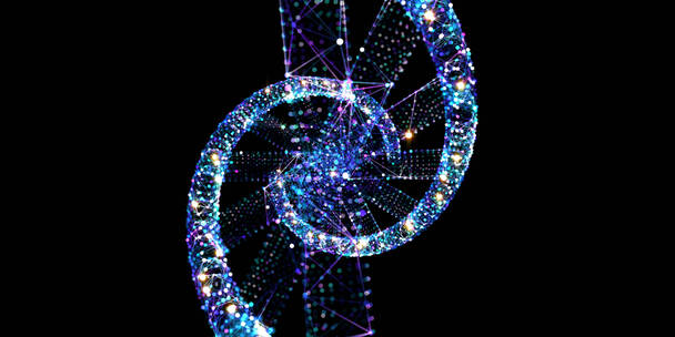 DNA顶视螺旋线循环带通道4K