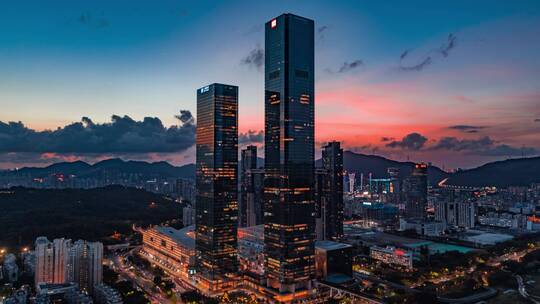 深圳城市夜景航拍