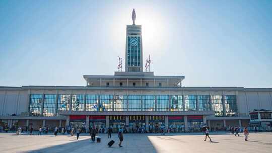 湖南长沙火车站延时摄影城市