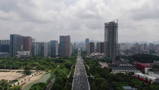 航拍柳州柳州城市建设