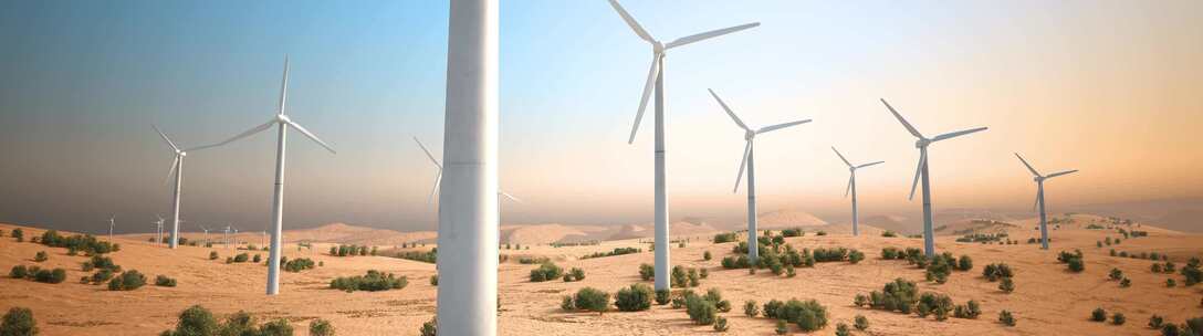 沙漠风力发电动画展示