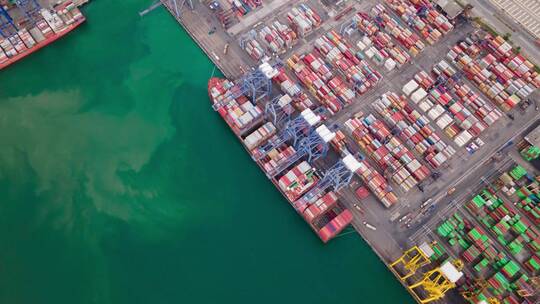 货运港口集装箱航拍视频素材模板下载