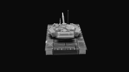透明线框坦克模型展示