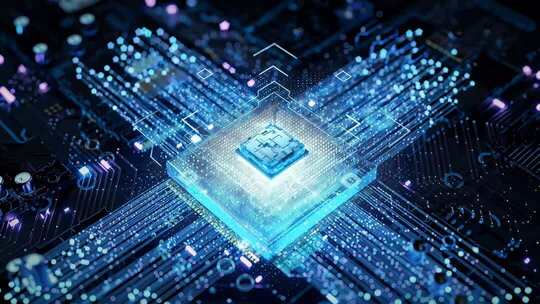 蓝色科技感芯片特效