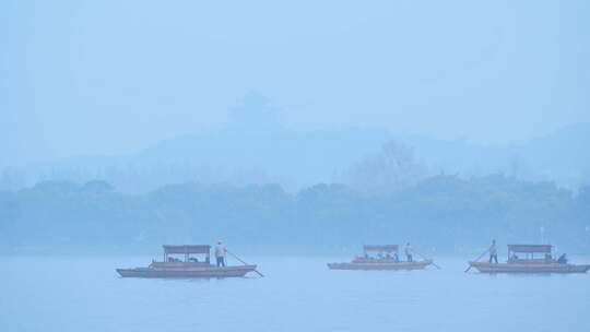 杭州雾西湖江南风景