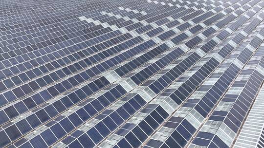 现代农业大棚玻璃暖房顶太阳能光伏发电面板
