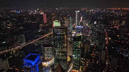 【4K60帧】上海南京西路商圈夜景航拍