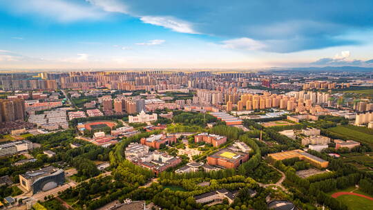 沈阳沈北沈阳师范大学航拍延时摄影