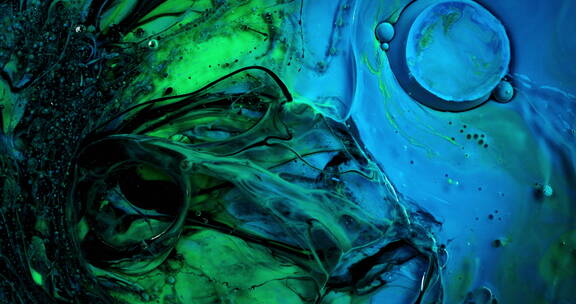 流动的蓝绿色液体背景