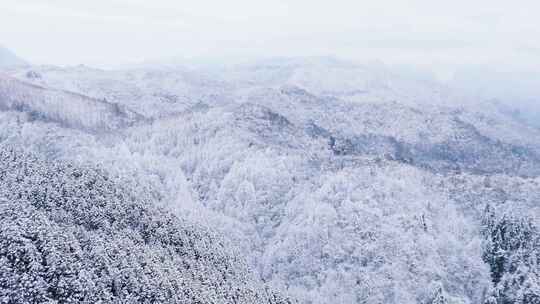 航拍山王坪冬天雪景