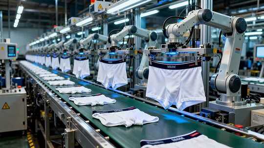 工厂自动化内裤生产流水线