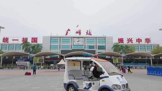 广东广州火车站人群人流延时城市风景风光视频素材模板下载