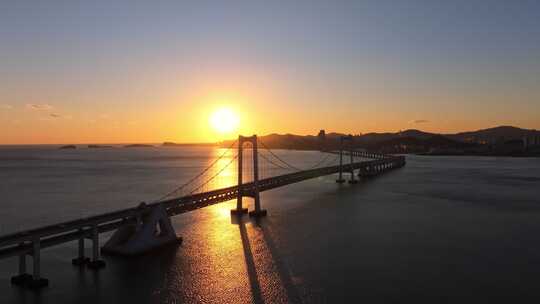 大连星海湾大桥日落