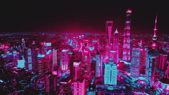 上海赛博夜景航拍