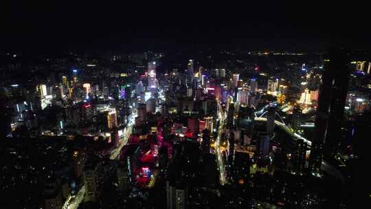 贵州贵阳城市夜景灯光航拍视频素材模板下载