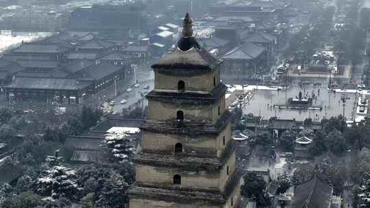 西安大雁塔雪景